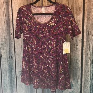 LuLaRoe Perfect T purple paisley size XXS